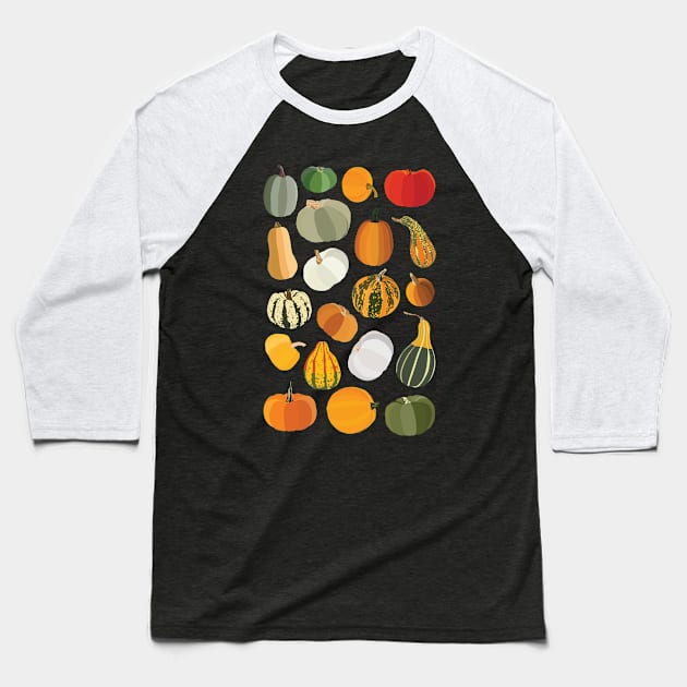 Pumpkins Baseball T-Shirt by dorothytimmer